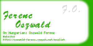 ferenc oszwald business card